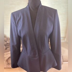 Halogen Navy Suit Jacket with tiny white polka dots